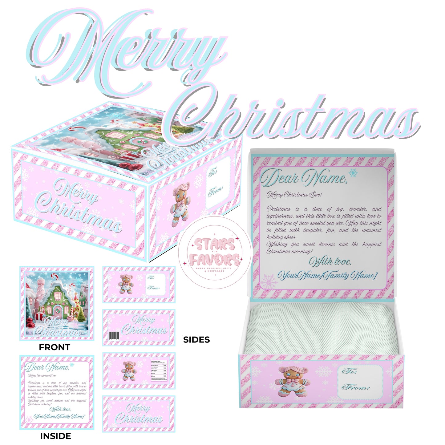 Merry Gingerbread Christmas Eve Gift Box