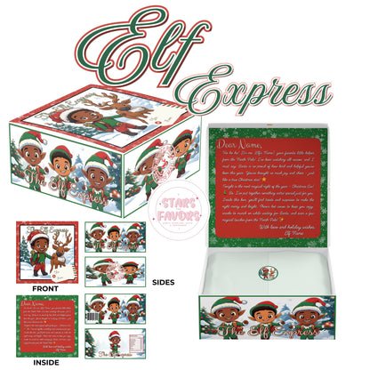 Elf Express Christmas Eve Gift Box African American Boy