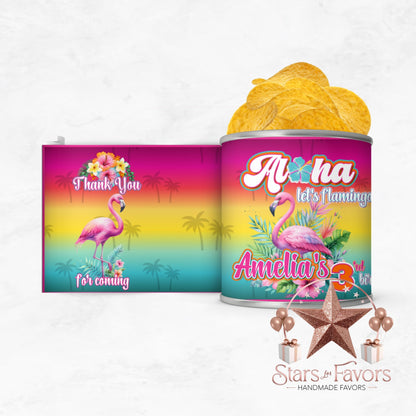 Aloha Let's Flamingo Custom Pringles Chip Can