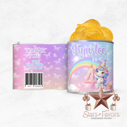 Rainbow Sparkle Unicorn Pringles Chip Can