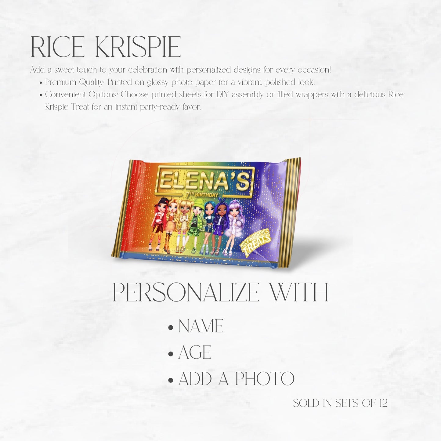 Rainbow High Dolls Rice Krispie Treats