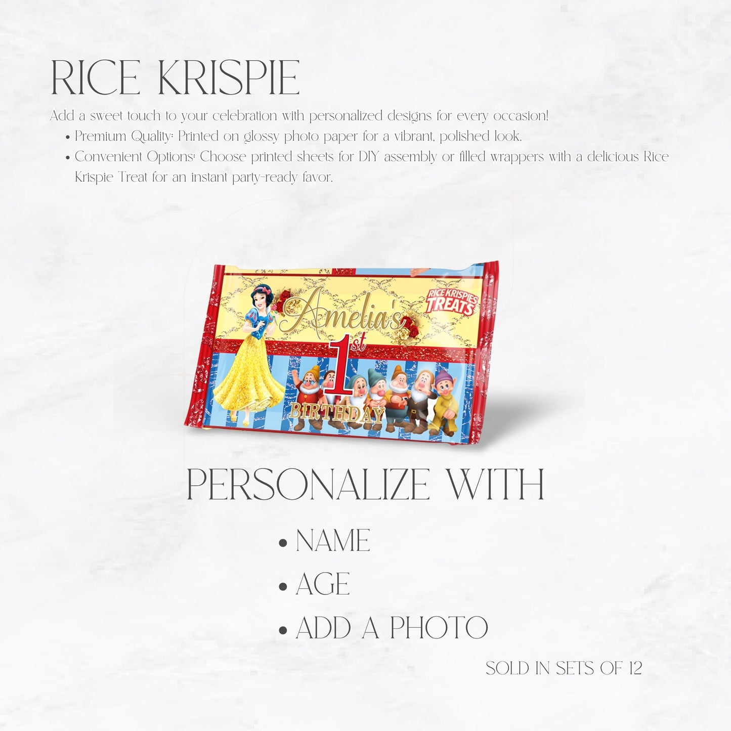 Snow White Rice Krispie Treat