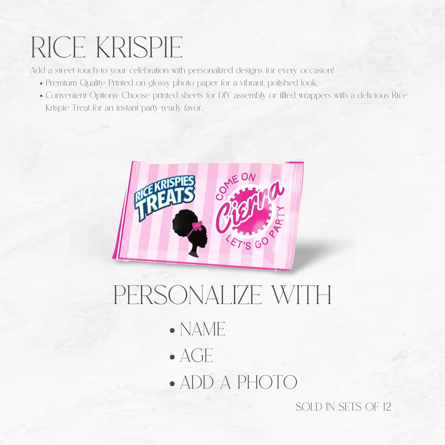 Come On Afro Barbie Rice Krispie Treat