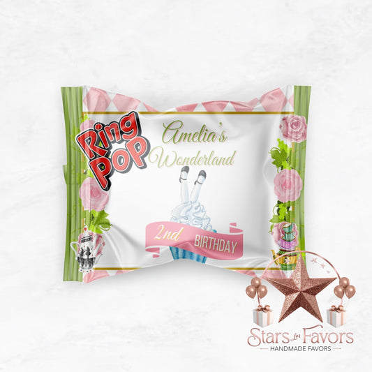 Alice In Wonderland Custom Ring Pop Candy