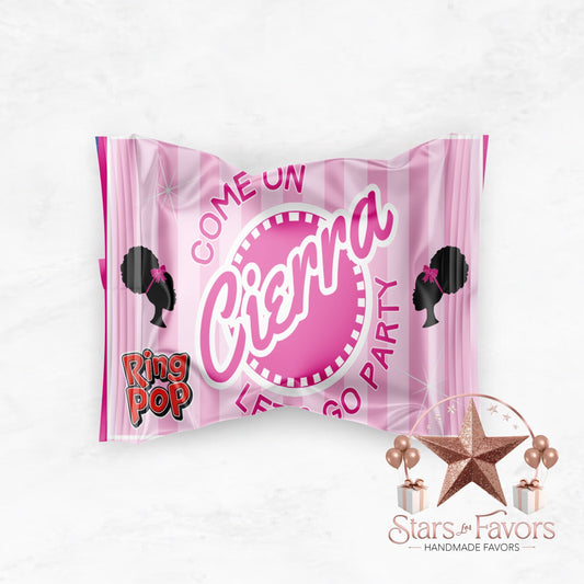 Come On Afro Barbie Ring Pops