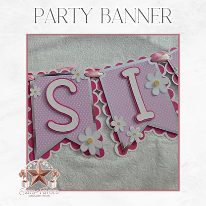Custom Hello Kitty Birthday Banner with Shaker Ends