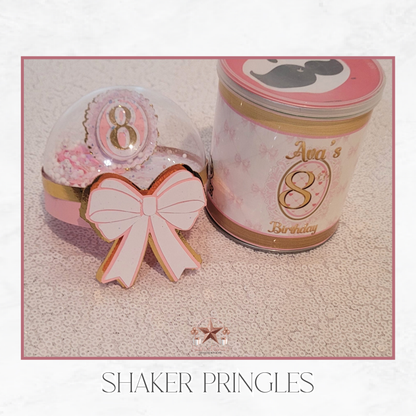 Pink Bows Pringles Shaker Tops
