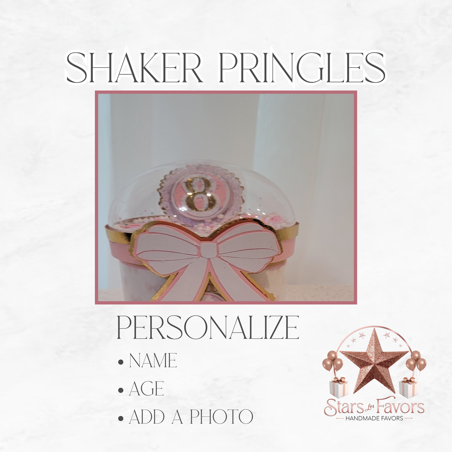 Pink Bows Pringles Shaker Tops
