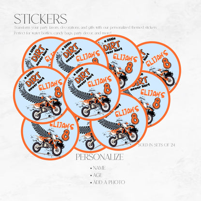 A Little Dirt Never Hurt Dirt Bike Stickers