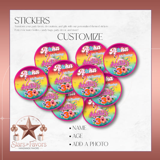 Aloha Let's Flamingo Custom stickers