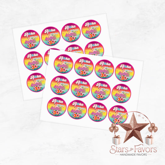 Aloha Let's Flamingo Custom stickers
