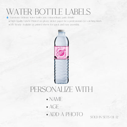 Afro Barbie Doll Water Bottle Labels