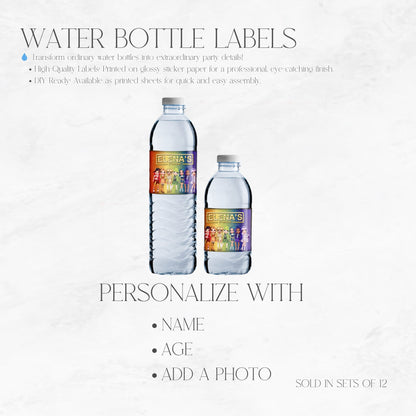 Rainbow High Dolls Water Bottle Labels