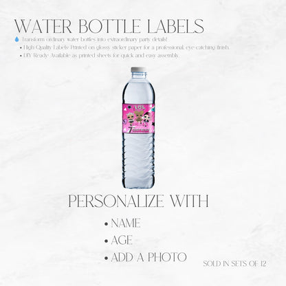 LOL Dolls Water Bottle Labels ONLY