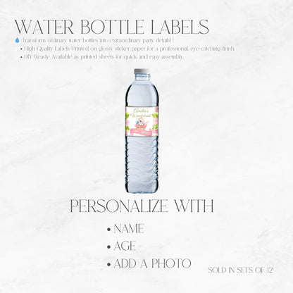 Alice In Wonderland Custom Water Bottle Labels