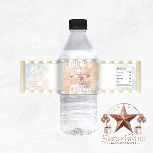 Pastel Carnival Water Bottle Labels