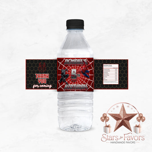 Spiderman Vs Venom Water Bottle Label