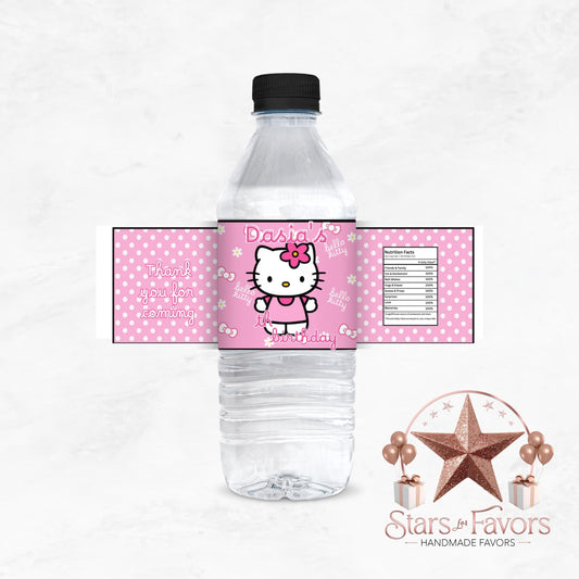 Kitty Personalized Water Bottle Labels