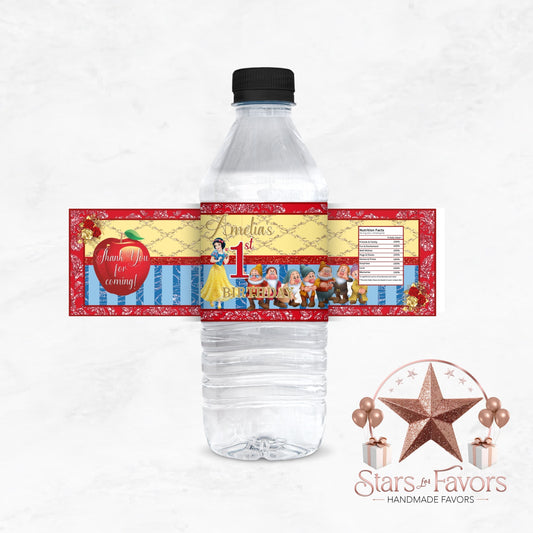 Snow White Custom Water Bottle Labels