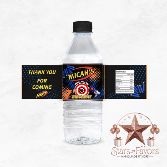 Nerf Ready Aim Fire Water Bottle Labels