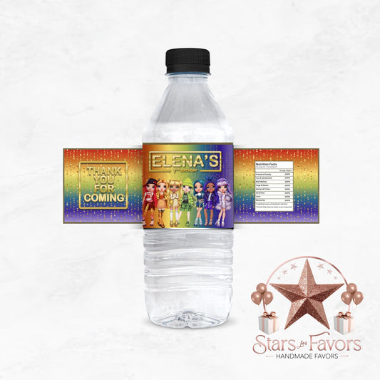 Rainbow High Dolls Water Bottle Labels