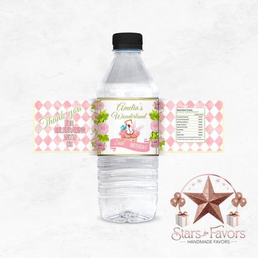 Alice In Wonderland Custom Water Bottle Labels