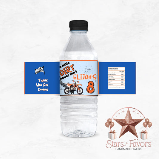 A Little Dirt Never Hurt Dirt Bike Water Bottle Labels Only