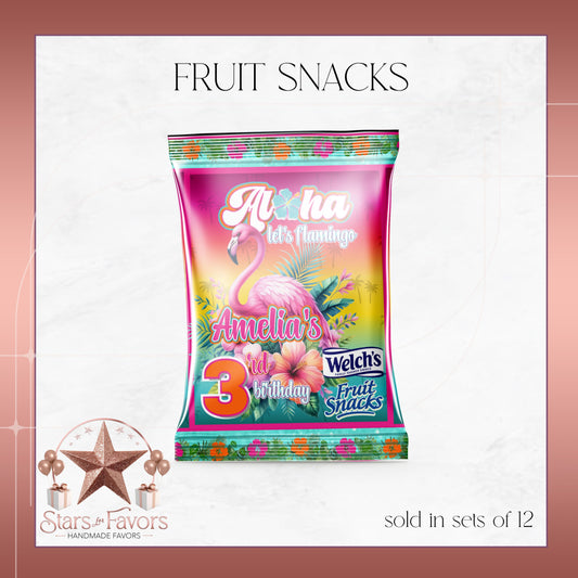 Aloha Let's Flamingo Custom Fruit Snacks